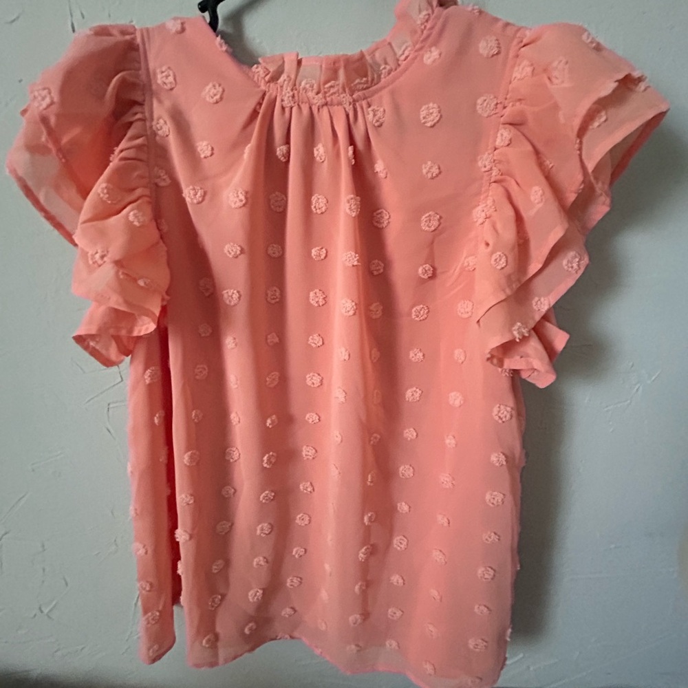 Elegant Pink Ruffle Sleeve Top